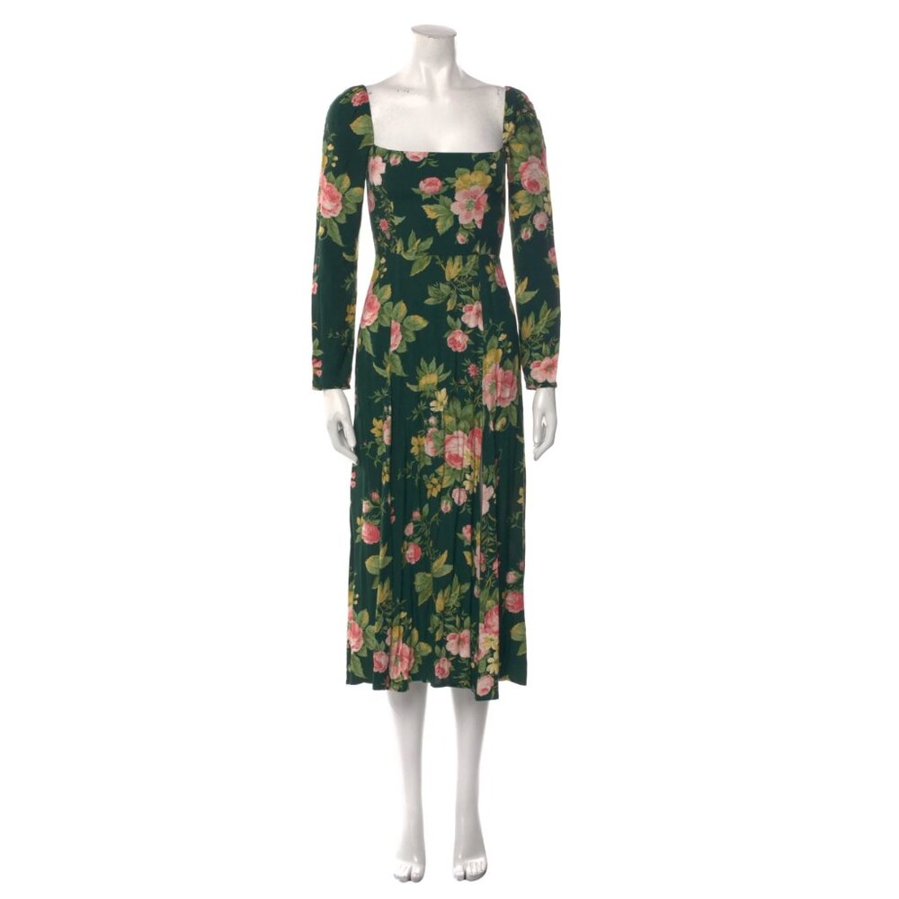 Green Floral Reformation Dress